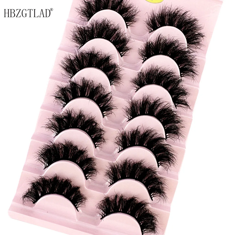 NEW Fluffy Lashes 3d Mink Lashes 10mm-20mm Soft Thick Natural Eyelashes Wholesale False Eyelash 7Pairs Makeup Reusable Lash