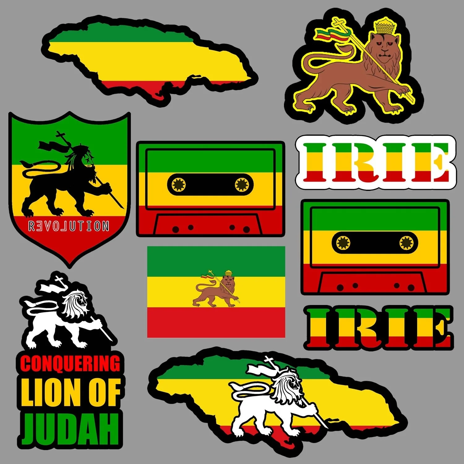 For Lion of Judah Sticker Decal Pack/Lot Rasta Rastafari Jamaica Reggae 420 Skate