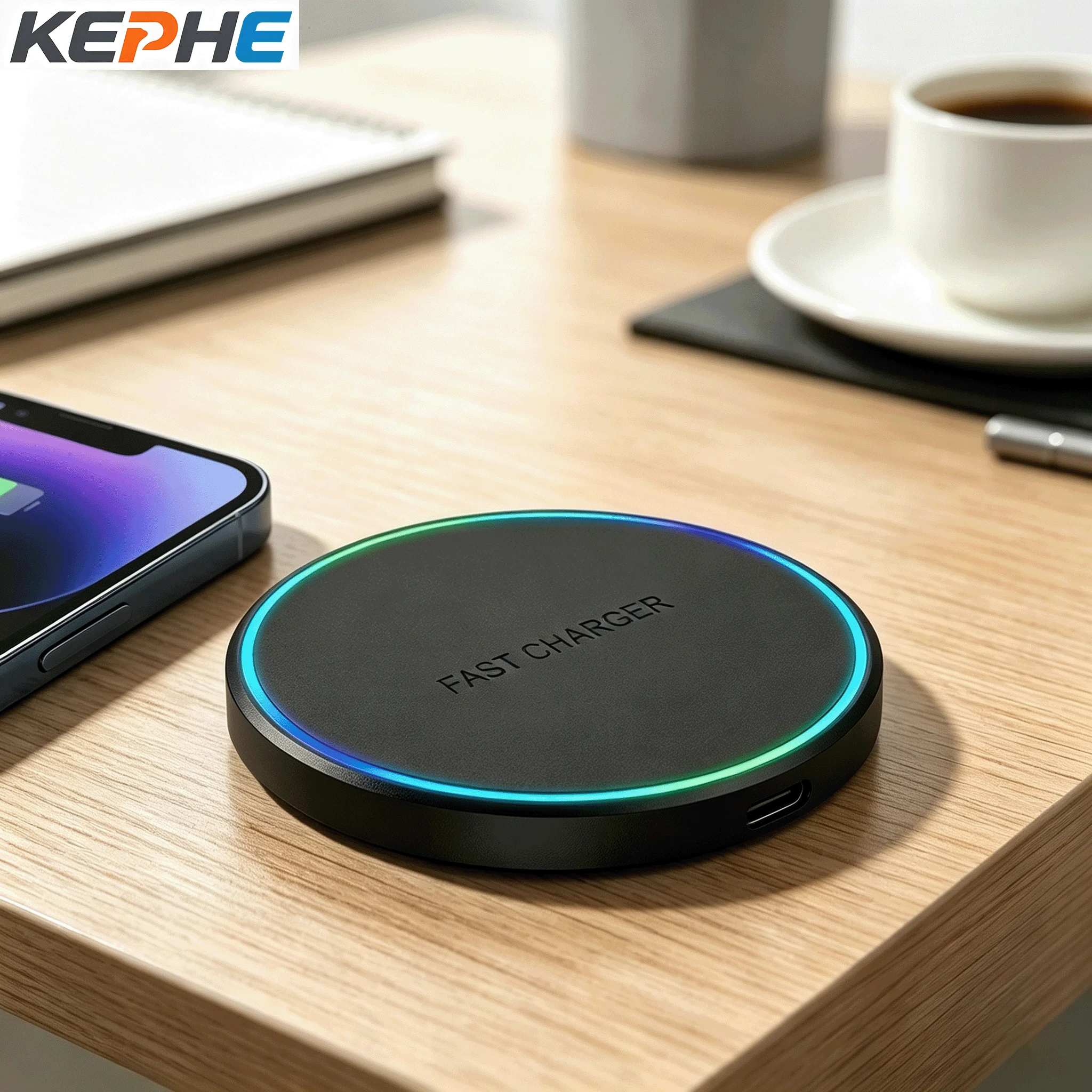 Wireless Phone Charger, Compatible with iPhone 17 16 15, Samsung & All Qi Wireless Charging Devices, Perfect for Office Desk