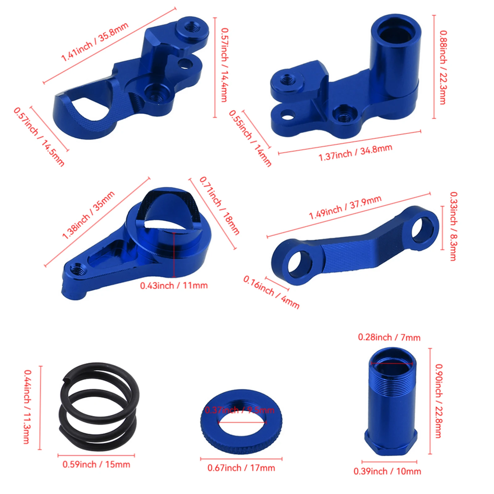 HobbyPark Aluminum Steering Bellcranks Servo Saver Set with Bearings for Traxxas 1/10 Slash 4x4 Hop Up Upgrade Parts