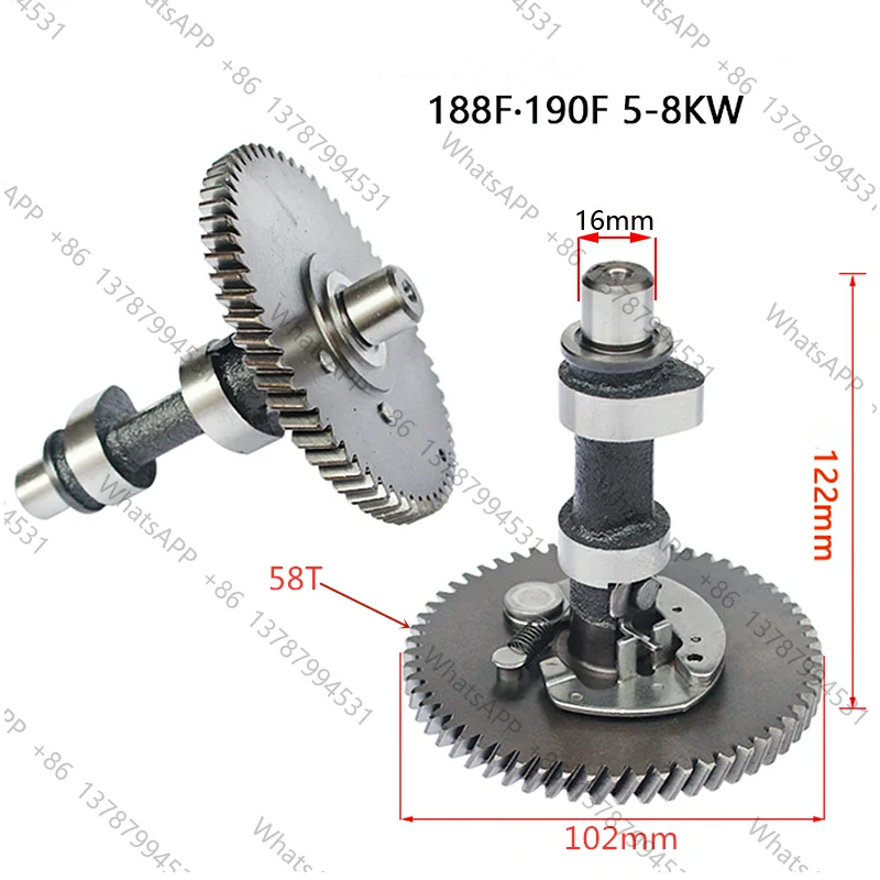 CAMSHAFT FITS GX340 GX390 4 stroke IRON CAM SHAFT 5KW 6.5KW E*6500 GENERATOR WATER PUMP 14100-ZF6-W00