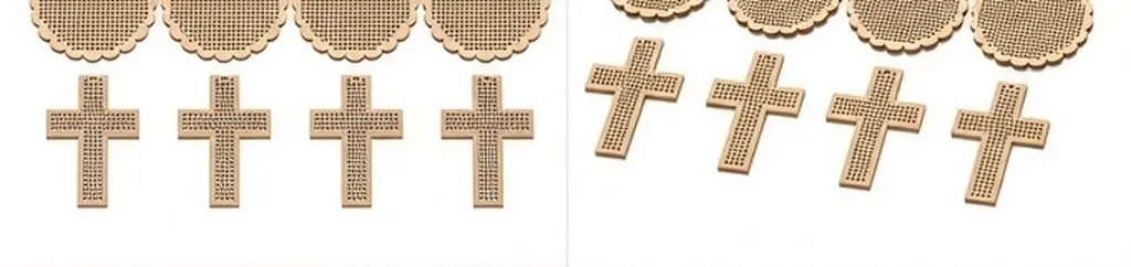 12Pcs Embroidery Bookmarks Hollow Out Wooden Blank for DIY Beginners Wooden Cross Stitch Bookmark Natural Wood Slice Craft