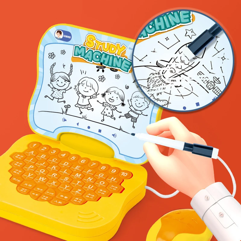 Crianças educação precoce computador bilíngue mouse projeção máquina de aprendizagem brinquedo educativo simulação ponto máquina leitura