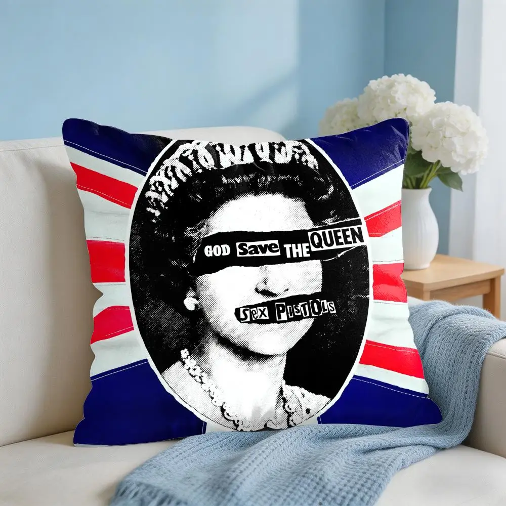 Sex P-Pistols Rock Cushion Cover Square Pillow Bedroom Sofa Leisure Comfort Living Room Home Decoration 40X40