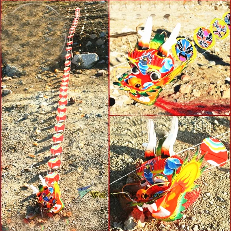 Traditionele Dragon Kite vliegende bamboe vlieger zijde stof Chinese vliegers fabriek decoratieve vliegers papier gesneden weifang vliegers lieveheersbeestje koi