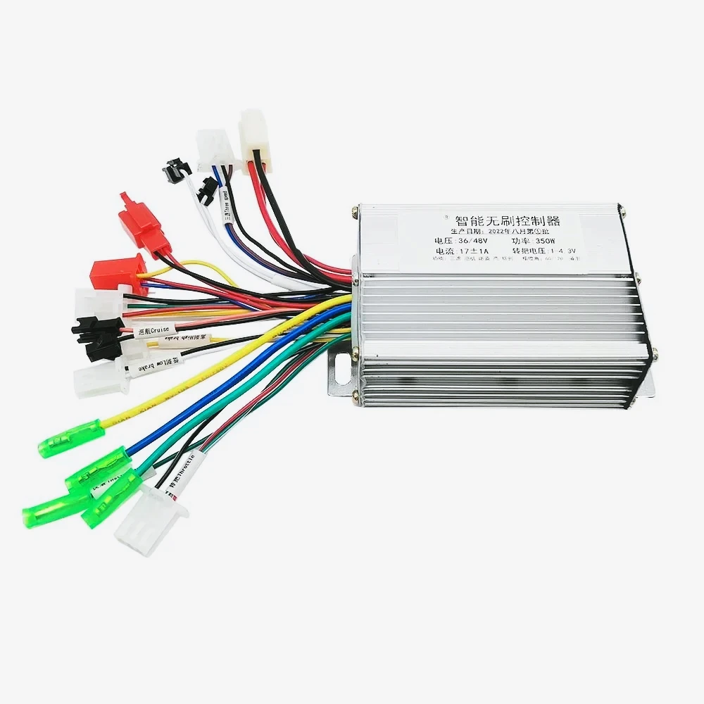 Controlador sin escobillas para bicicleta eléctrica, 36V/48V, 350W, Sensor de modo Dual/sin Sensor