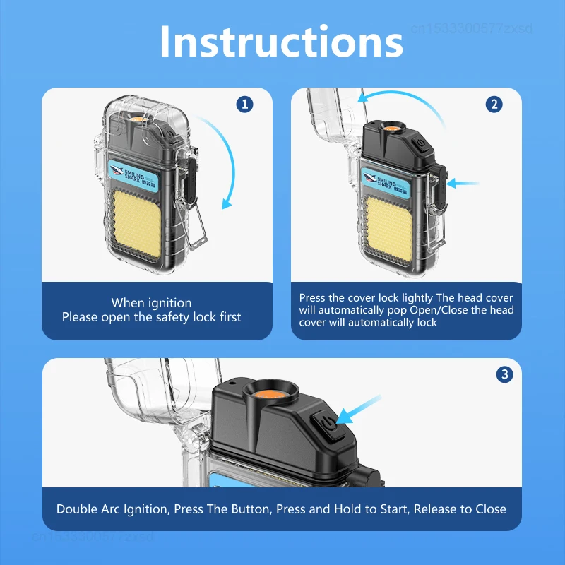 Smiling Shark TIP066 Mini Rechargeable Work Light, Arc Electric Lighter,COB Floodlight Light, Multi-function for Outdoor Camping