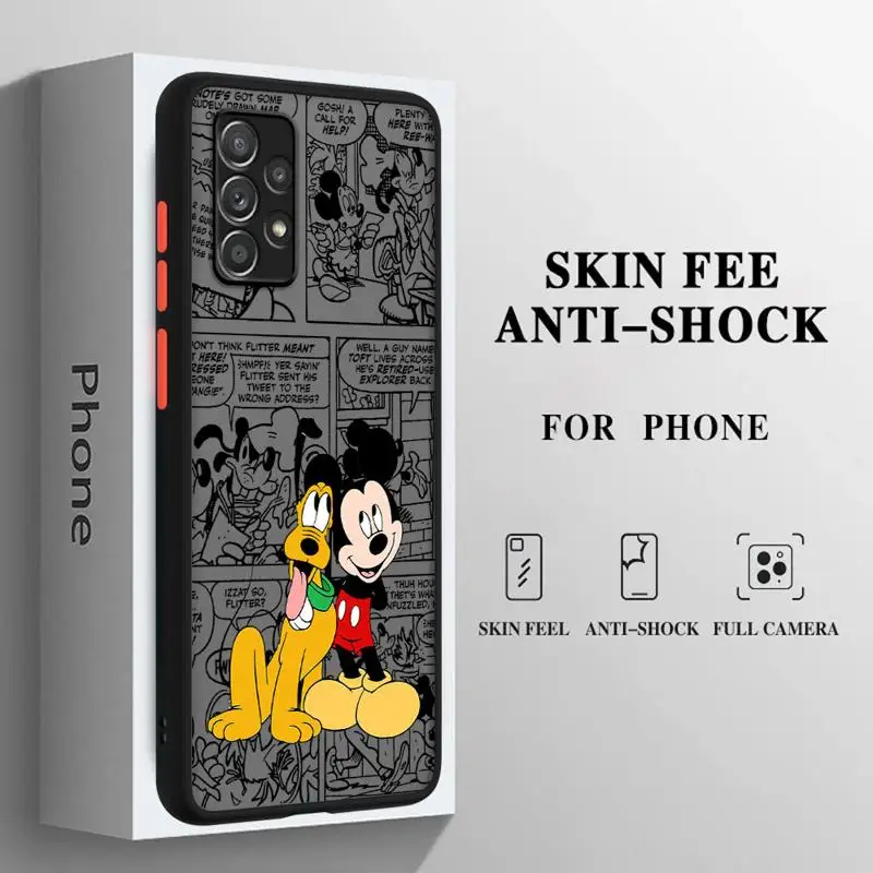 Матовый чехол для телефона Goofy с изображением Микки и Минни для Samsung Galaxy A53, A14, A52, A13, A12, A34, A71, A52s, A42, A33, A51, A31, A23, прозрачный