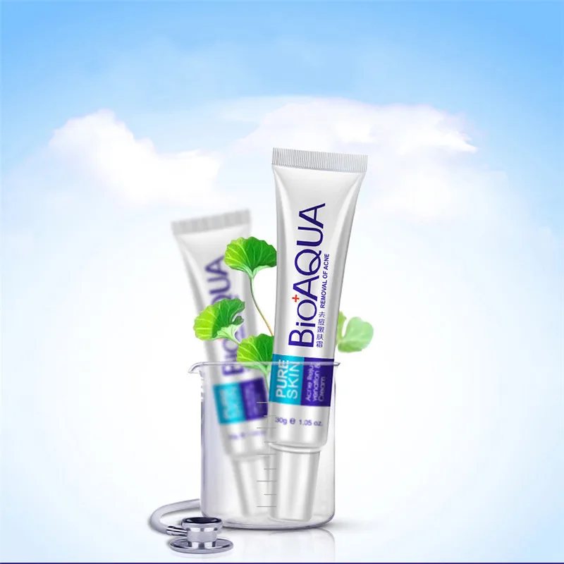 BIOAQUA 1Pcs Anti Acne Cream Oil Control Shrink Pores Nourish Skin Acne Scar Remove Face Cream 30g