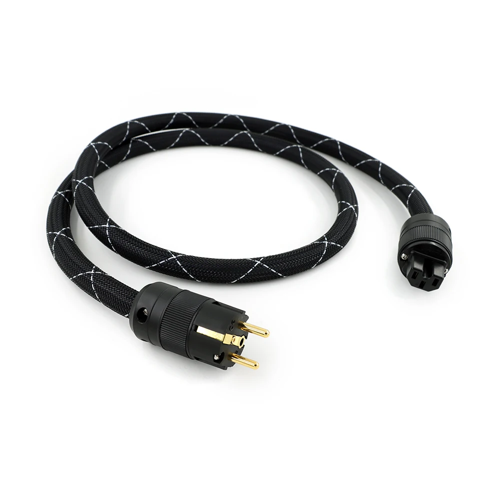 EU Plug Reference-Grade Power Cord - 5N OFC + 8N Copper Hybrid w/24K Gold Plated Contacts​