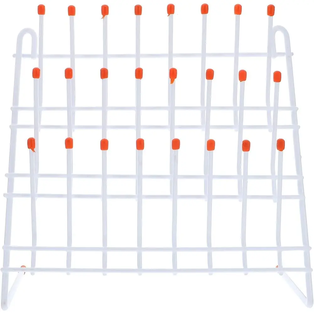 

Drying Rack or Lab with 24 Pegs, Steel Wire Draining Holder or LaboraGlassware Glass Tubes and Beakers Storage and Cleaning