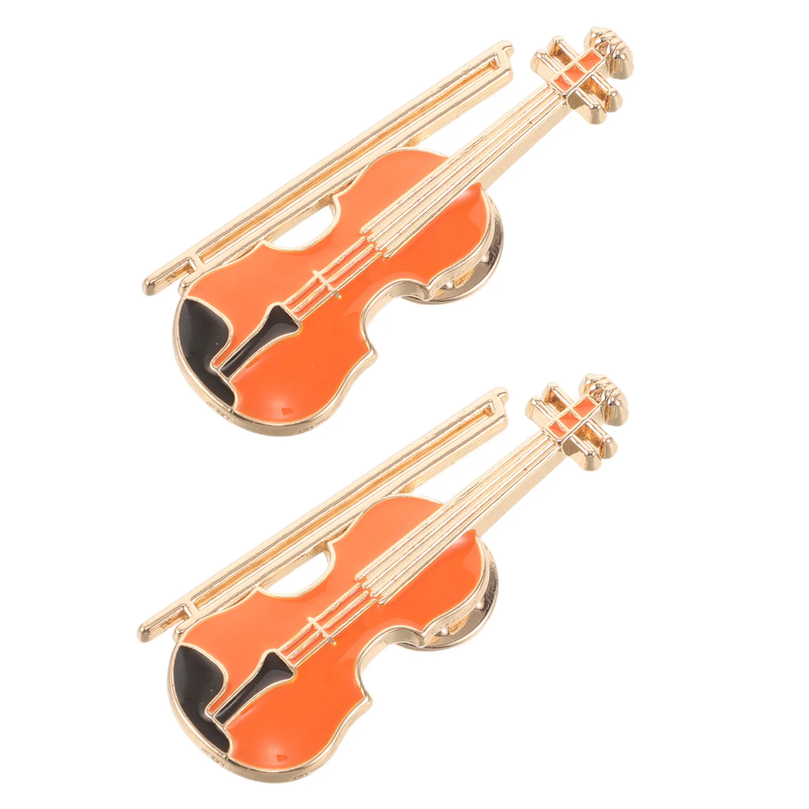 2Pcs Violin Brooch Pins Music Badge Enamel Pins Mini Lapel Pin for Jackets Bags Hats Orchestra Concert Gifts Orchestra Lapel Pin
