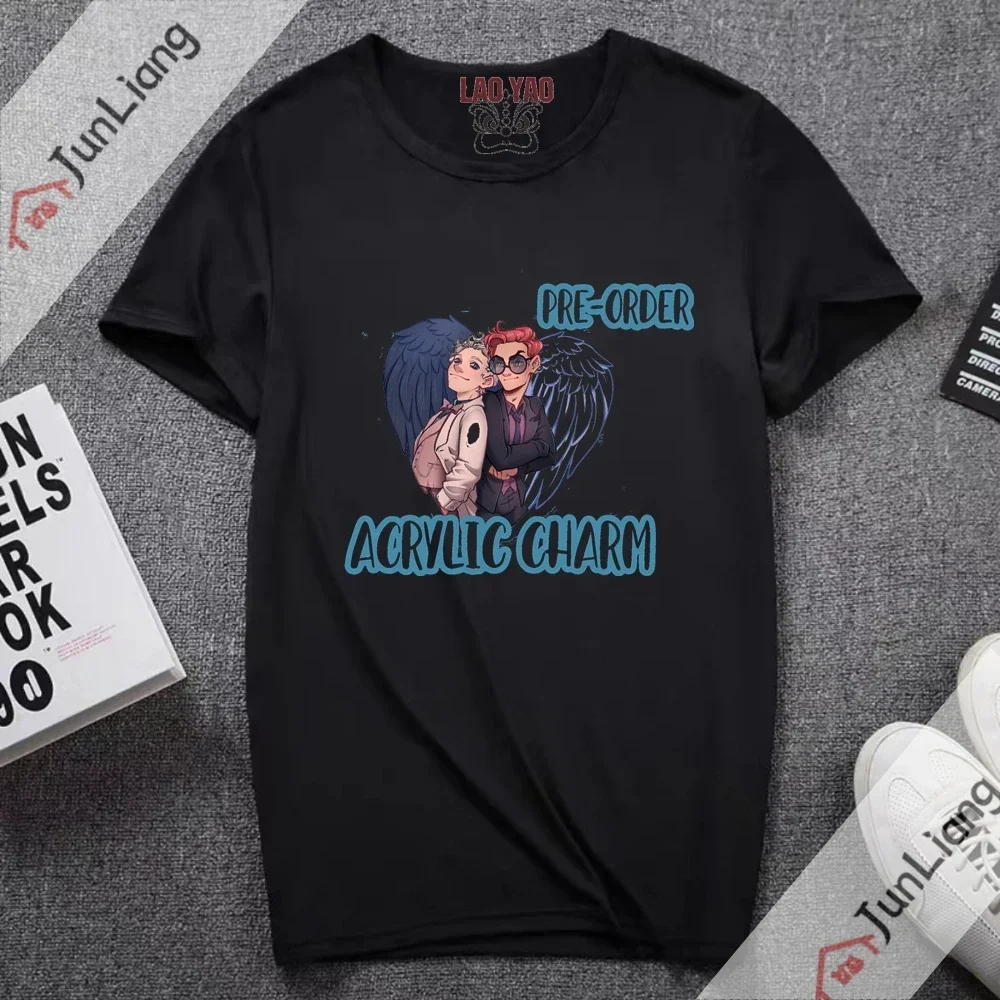 Good Omens The TV Show Graphic Tee Goodomens Michael Sheen David Tennant Angel Devil Crowley