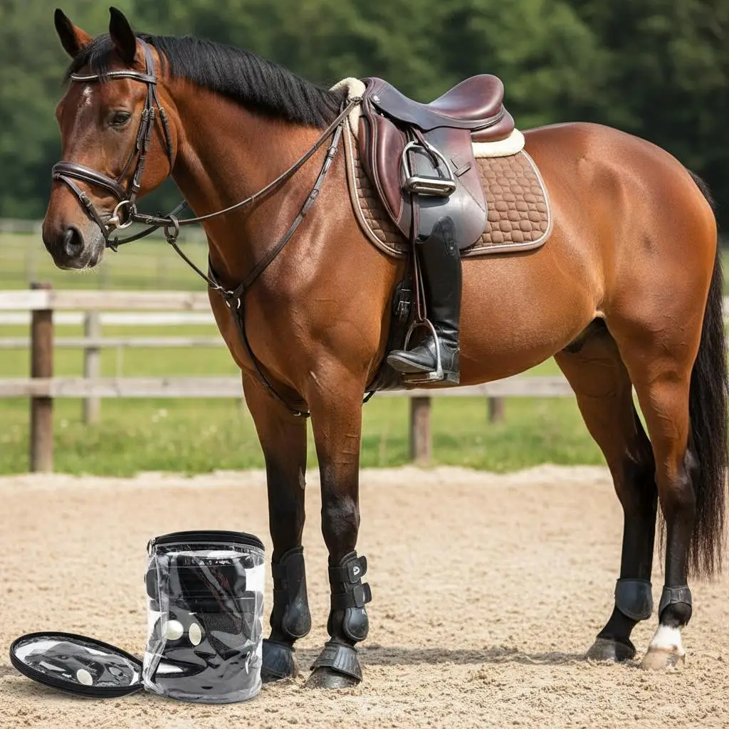 スターターホースハルターセット-8-in-1キット（馬具、手綱、拍車、馬場用具を含む）馬飼いや競技会参加者向け