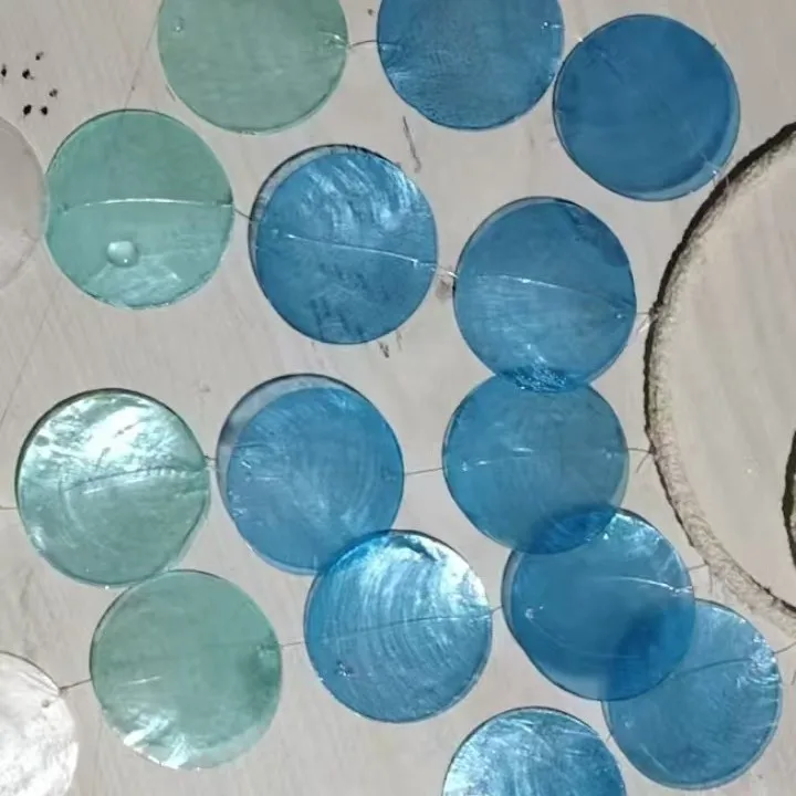 100PC Colorful Natural Round Shell Pieces Flat Round Loose Sequins Double-Hole Beads for DIY Clothes Jewelry Handcraft 3/4/5cm