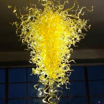 

Home Decorative Lights Decoration Factory Hotel Lobby Yellow Murano Glass Modern Chandelier