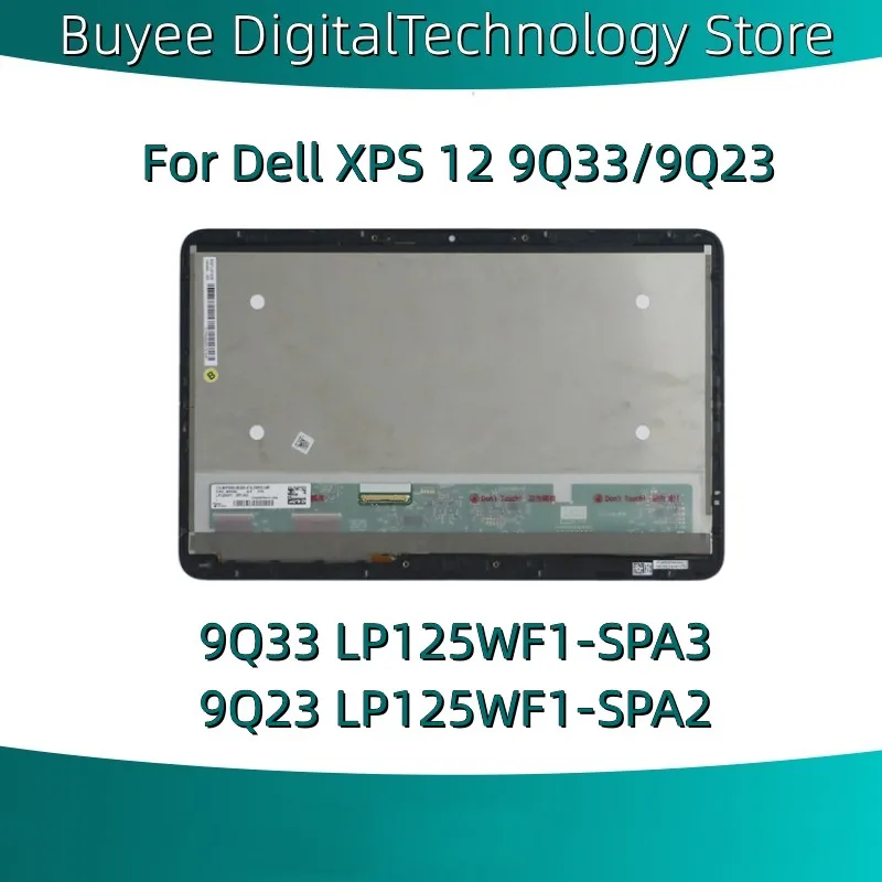 For Dell XPS 12 9Q33 LP125WF1-SPA3 9Q23 LP125WF1-SPA2 Laptop LCD Screen Touch Digitizer LCD Display Screen With Border Assembly