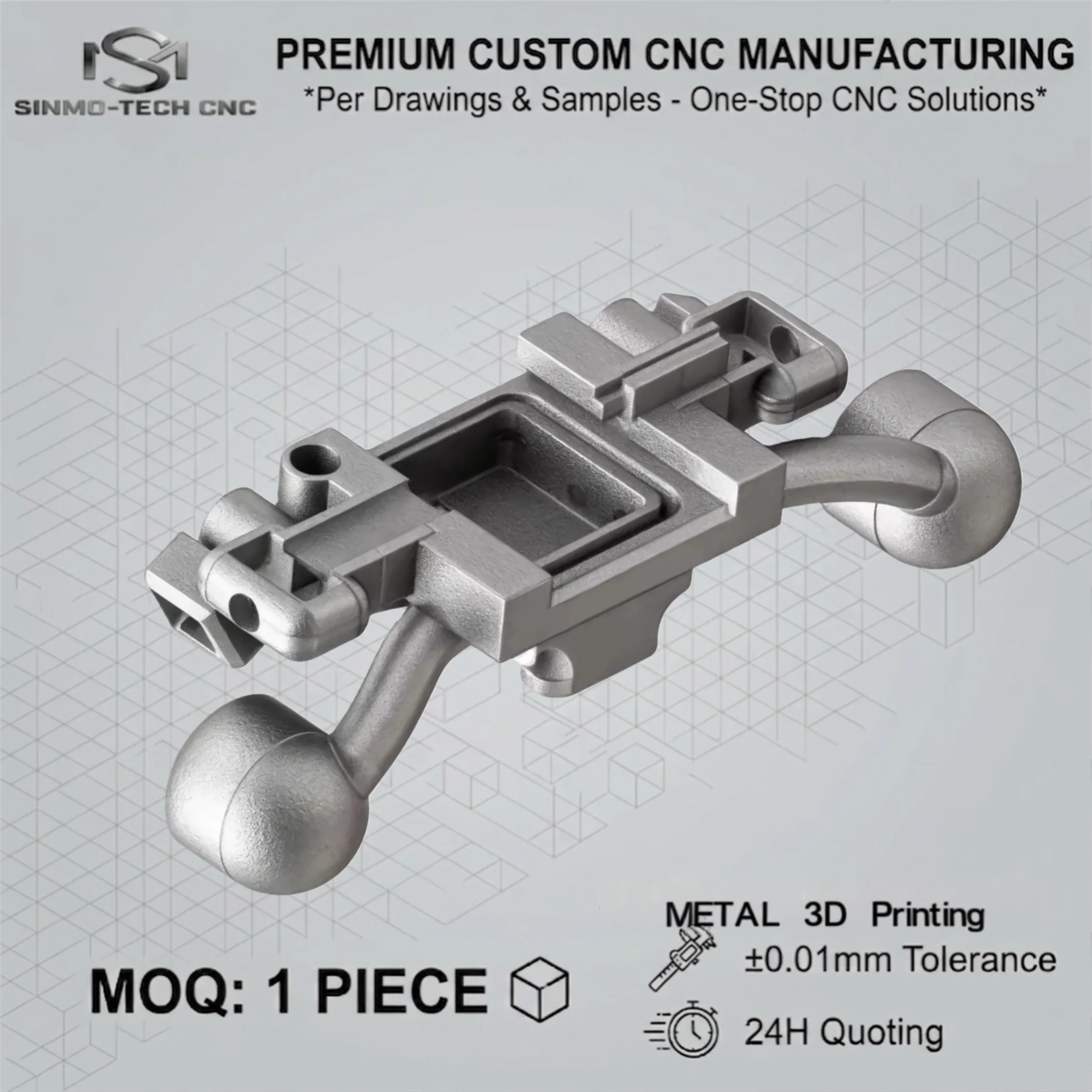 Custom SLM Metal 3D Printing Service, High Precision Automotive Turbo Manifold Bracket Racing Prototype Parts, 1pc