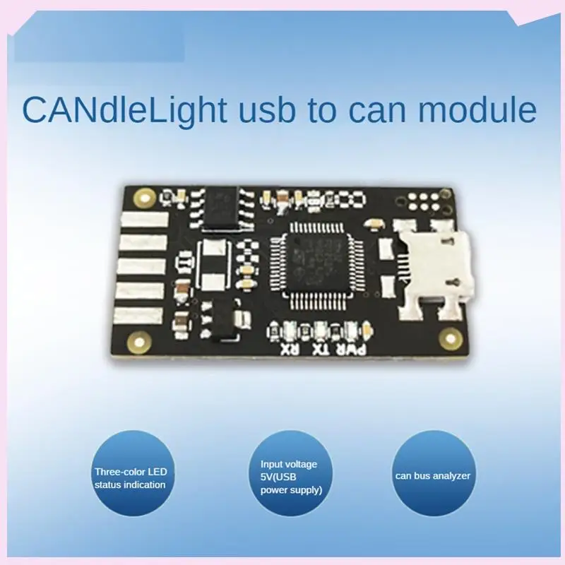 B24B Candlelight USB To Can Module CAN Bus Analyzer CAN Debug Adapter LED Indicator For Open Source CAN Protocol Analysis