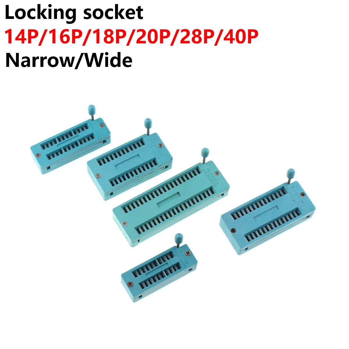 

5PCS Lock seat 40p Lock seat ic movable seat Lock seat 3m narrow-body chip socket Microcontroller socket 14P 16P 18P 20P 28P 32P