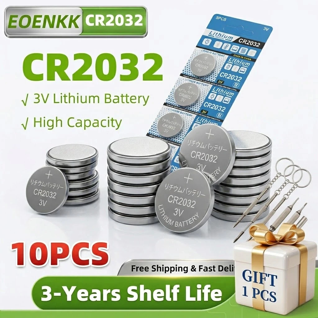 2-10pcs CR2032 3V Lithium Battery CR 2032 DL2032 BR2032 ECR2032 Button Coin Cell for Watch Car Key Remote Toys High Capacity
