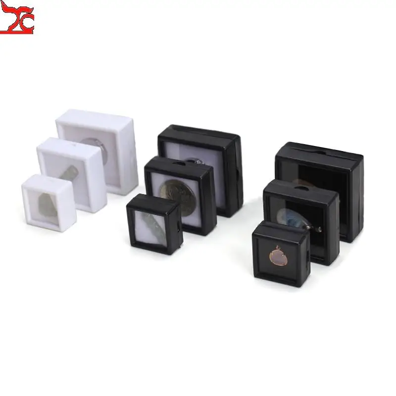 Wholesale Loose Diamond Gemstone Storage Collection Display Box Top Glass Beads Organizer Show Case Square Gems Holder Container