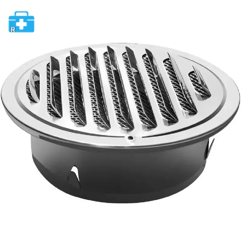 pack of 10，HVAC System Stainless Steel Circular Flat Exterior Ventilation Hood and Rain Hood with Mesh Hood