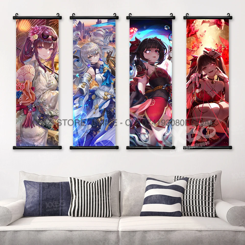 Honkai: Star Rail Scroll Picture Anime miHoYo Home Decora Himeko Painting March 7th Wall Art Bronya Rand Posters Seele Wallpaper