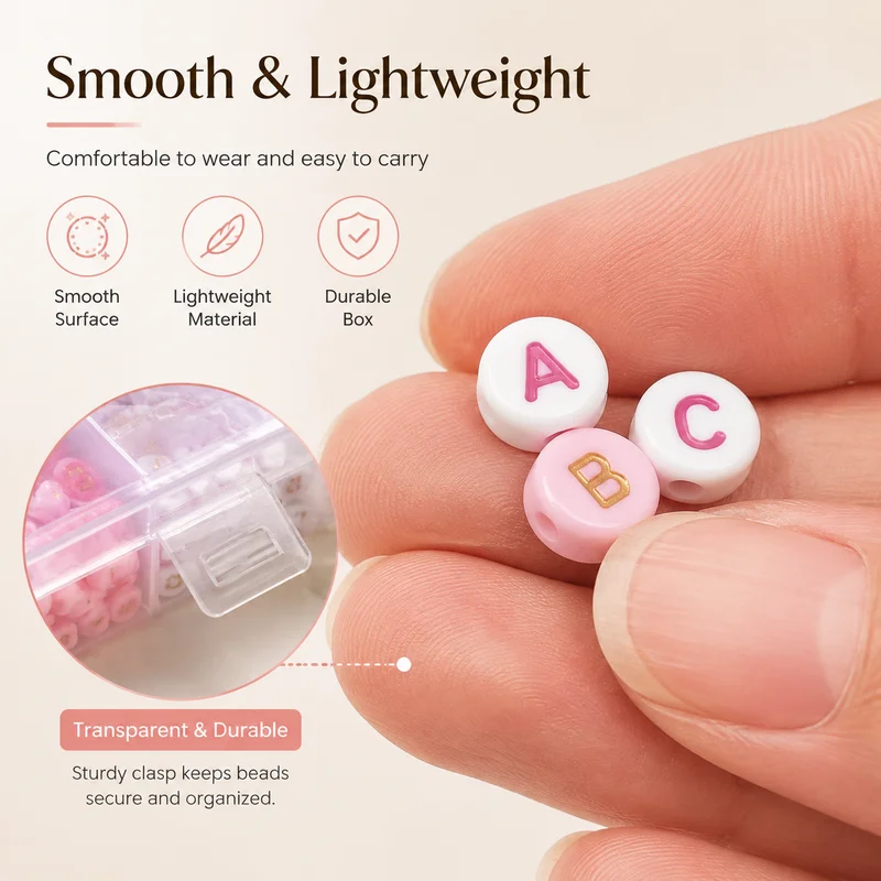 Pink Series Acrylic Letter Beads Kit Heart Round Spacer Beads for DIY Bracelet Necklace Jewelry Making Handmade Craft Supplies