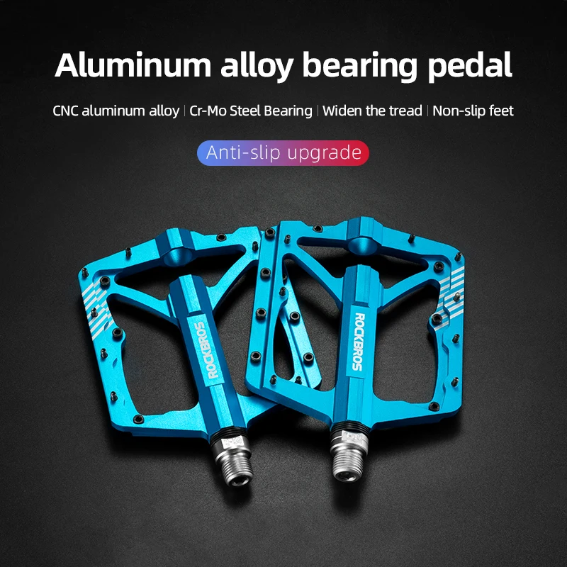 ROCKBROS Aluminium-Legierung Fahrradpedale Rutschfest Ultraleicht Versiegelte Lager MTB Rennrad-Pedale Einteilige Fahrrad-Zubehörteile