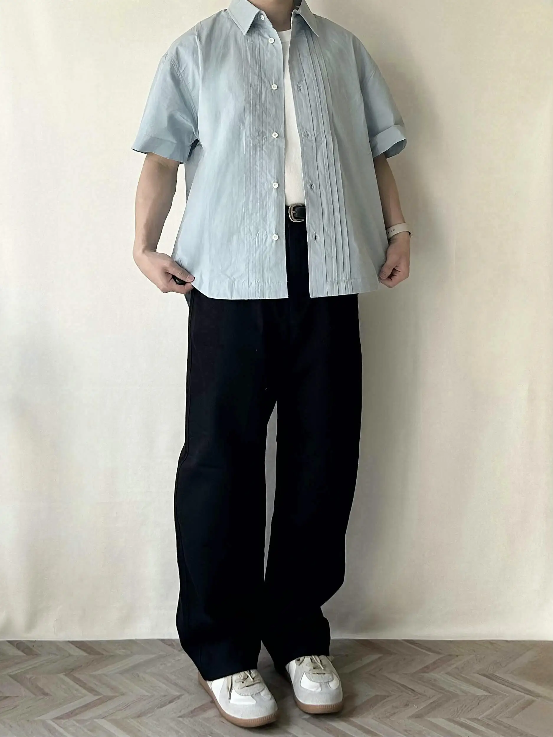 

Vintage Bla Men's Casual Wide Leg Jeans Straight Loose Fit Long Trousers Basic Sle Water Waed American Sle Denim Pants