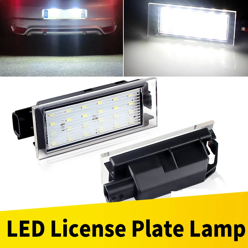2PCS LED Number License Plate Light for Renault Clio/Espace/Duster/Laguna/Megane/Trafic/Twingo OEM#8200480127 Canbus Error Free