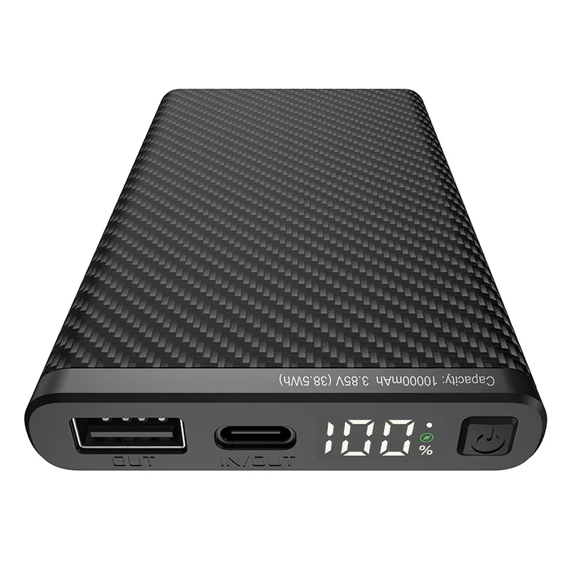 KLARUS-Powerbank de Fibra de Carbono à Prova D\'Água, Leve, Carregamento Rápido, Tipo-C, Tipo-A, Capacidade 10000mAh, IP68, 22.5W, K5