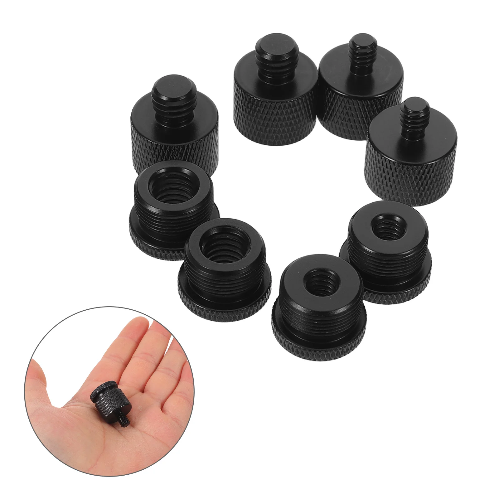 

8pcs Microphone Stand Adapter 5/8 Female To 1/4 Male 3/8 Tripod Thread Mount Screw For Universal Mic Clip Holder Shockproof