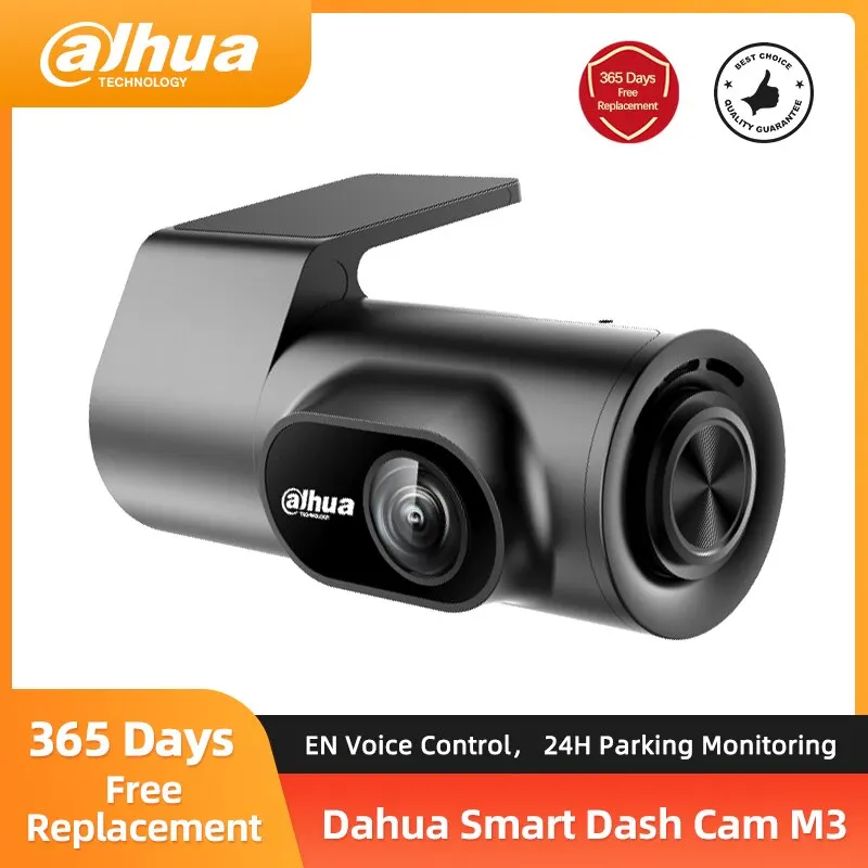 Dahua-cámara de grabación en bucle M3 para salpicadero de coche, grabadora WiFi 1440P, pestillo de choque, visión nocturna, lente giratoria de 360 °, Control de voz, DVR Camer