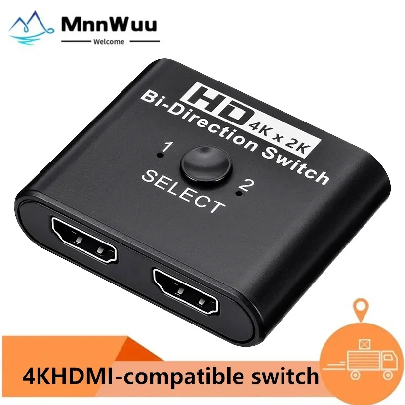 

MnnWuu 4K HDMI-compatible 2.0 Switcher Ultra High Speed Two-way Switching 4K @60Hz Splitter Adapter for Ps4/3 Xiaomi TV