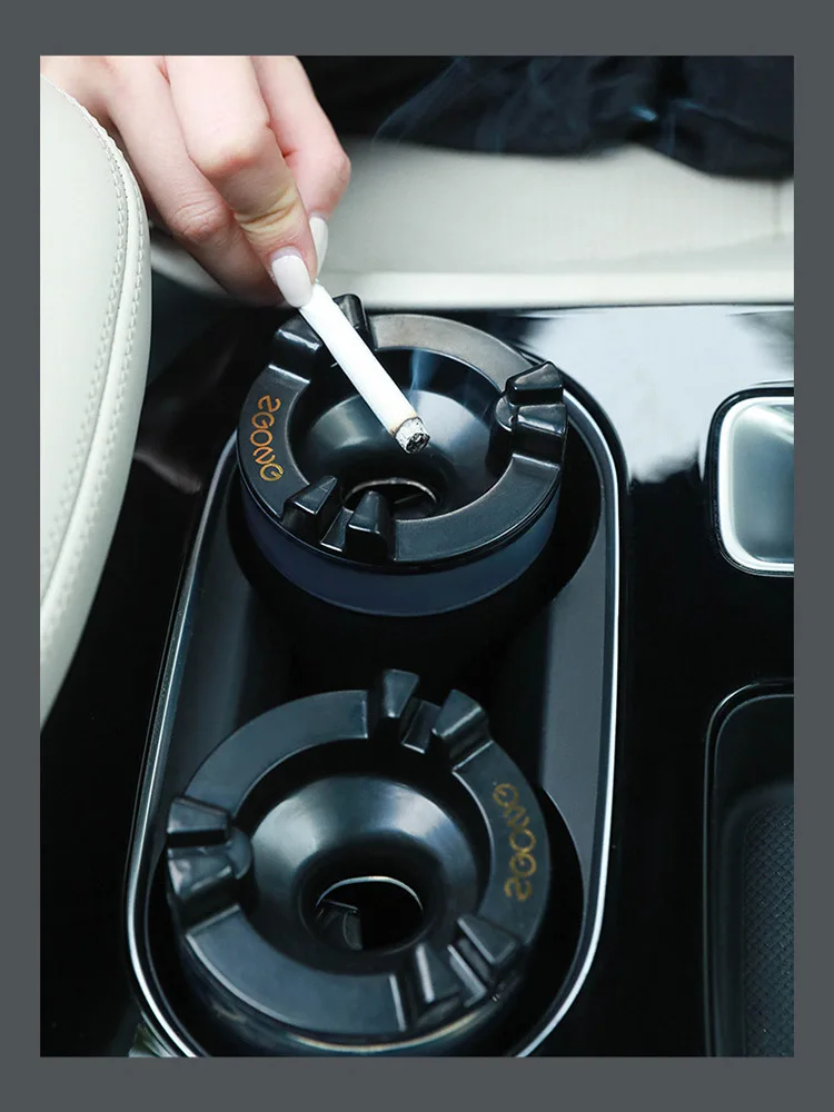 Vehicle Ashtray with Water Tank /Cigarette Extinguishing Function Anti -scald Auto Flowing Water Ashtray for Car Household