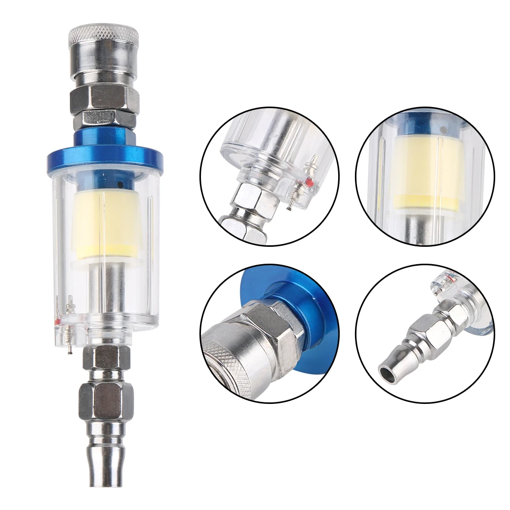 1/4 Inch Thread Clear Water Trap Air Compressor Moisture Separator Oil Water Filter Kit for Paint Sprayer