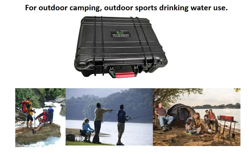 Filtro de água UF de mala portátil movido a energia solar DC12V DC24V para kit de emergência potável ao ar livre