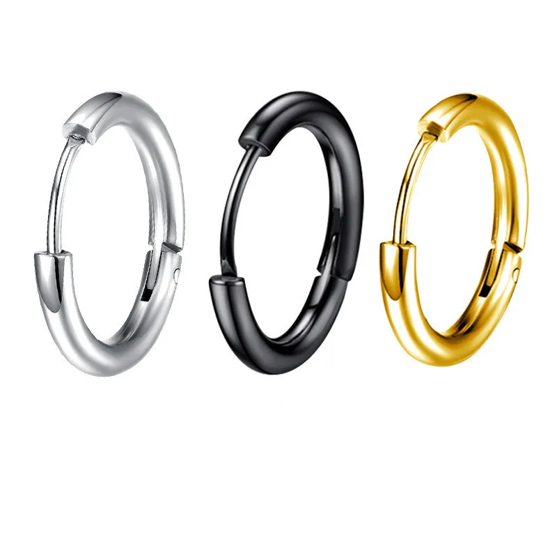 1Pair NEW Hoop Earrings Stainless Steel Earrings Round Small Hoop Earrings 2023 Trend Fashion Women Jewelry Wholesale Supplier