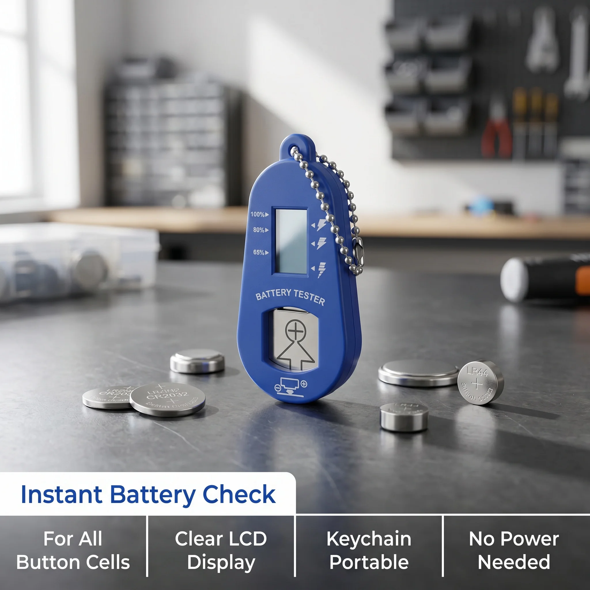 LCD Digital Button Battery Tester For Hearing Aids Portable Coin Voltage Measuring Checker Equipment Hearing Device Maintenance
