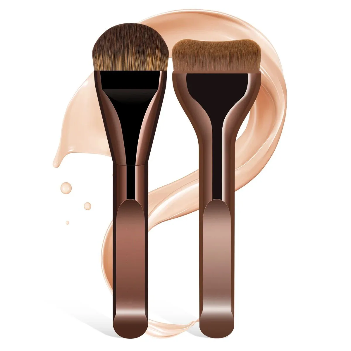 Single ultra-thin widened tongue foundation brush seamless concealer flat head soft hair beauty tool