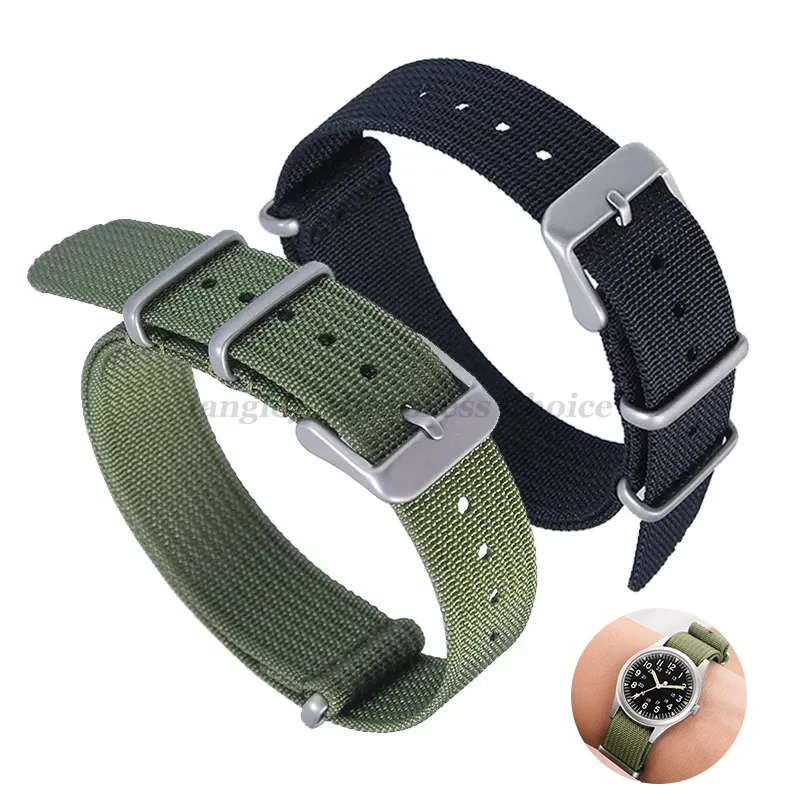 세이코 남성용 나일론 밀리터리 스트랩, 스트라이프 교체 시계 액세서리, 스포츠 시계 스트랩, 범용 18mm, 20mm, 22mm