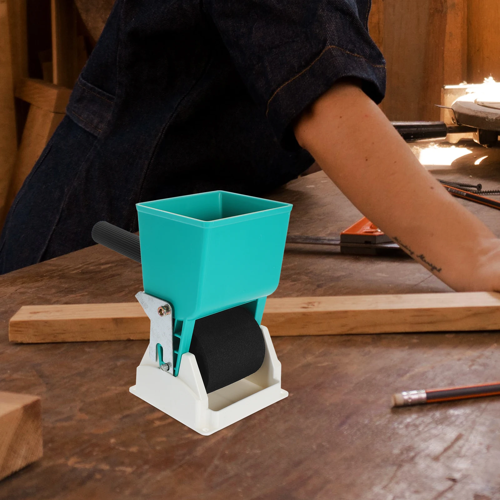 

Industrial ABS+Aluminum Glue Applicator Roller Foam Wheel Ergonomic Handle Wood PVC Latex Coating Furniture Factory