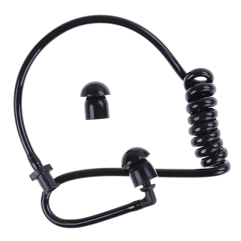 Sostituzione del tappo auricolare acustico con tubo dell'aria a molla nera per auricolare radio Auricolare Walkie Talkie Bobina per auricolare