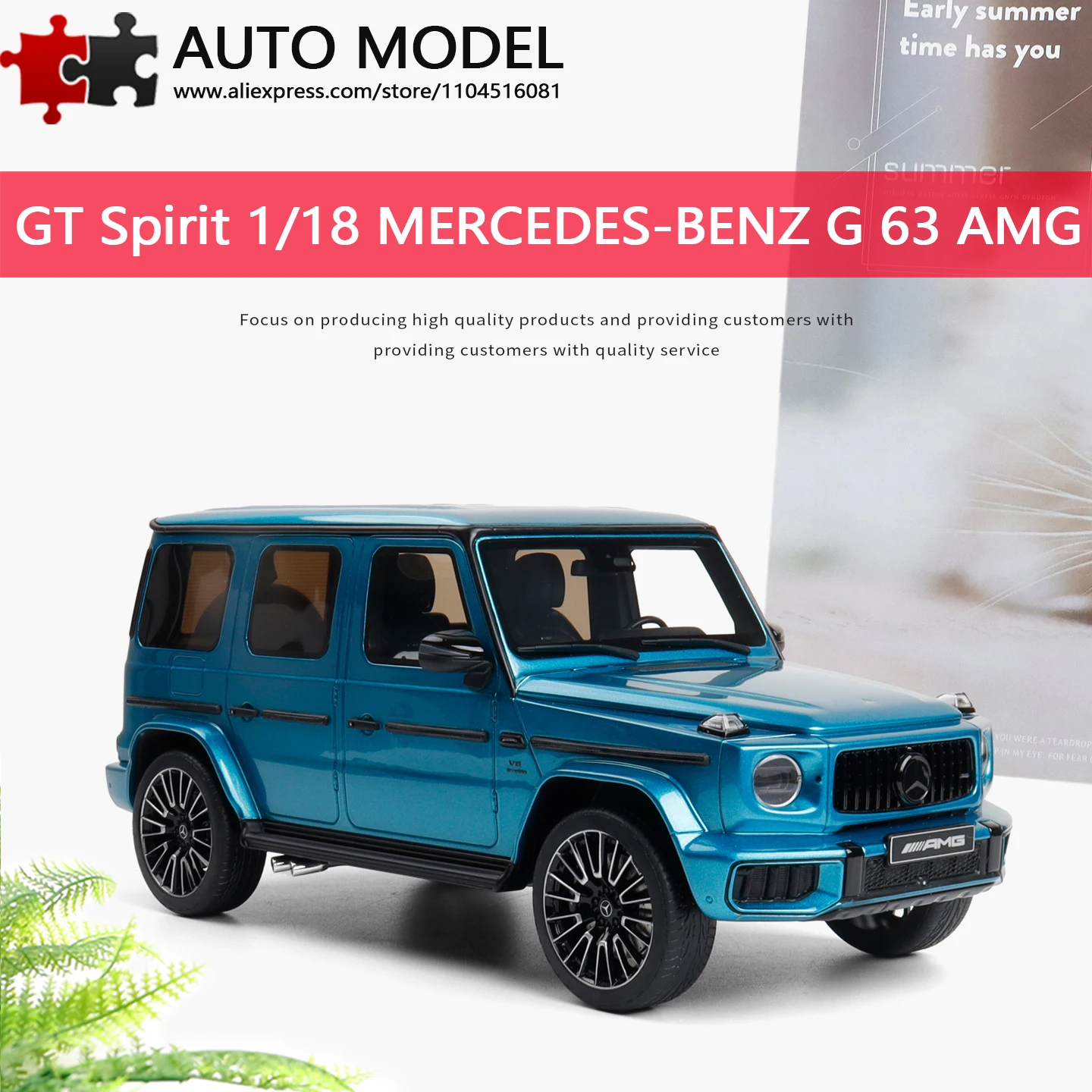 

2024 New Model Mercedes-Benz G63 Amg Manufaktur Hyper Blue Magno Mercedes-Benz G-Class Modified Car Simulation Model Gt Spirit 1:18 Die-Cast Resin Model Limited Edition Collectible Gift for Boys and Adults