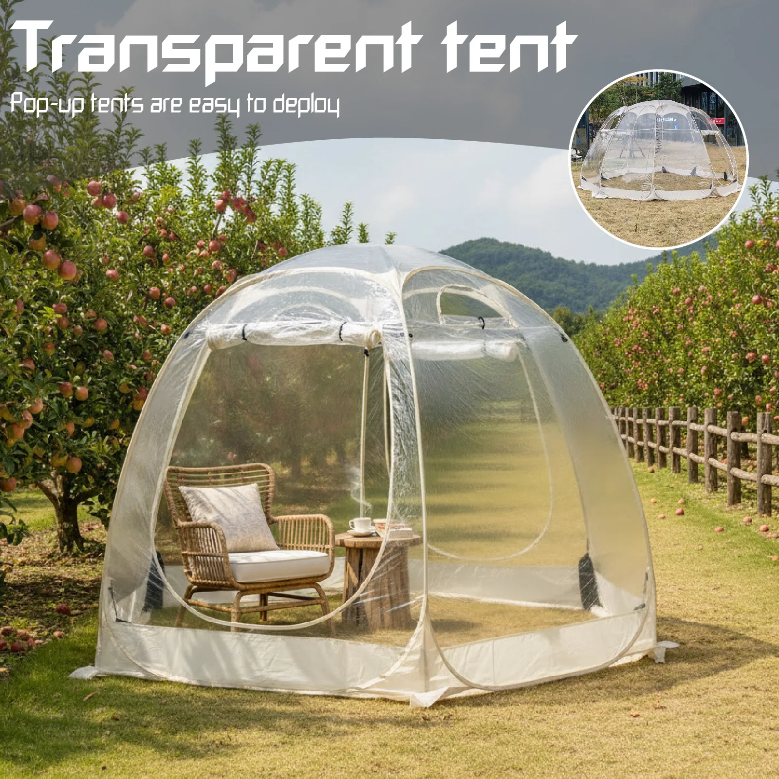 1 ชุด เต็นท์ใสแบบพับเก็บได้ ทำ - Outdoor Camping Automatic Quick Opening Tent บทวิจารณ์และราคา