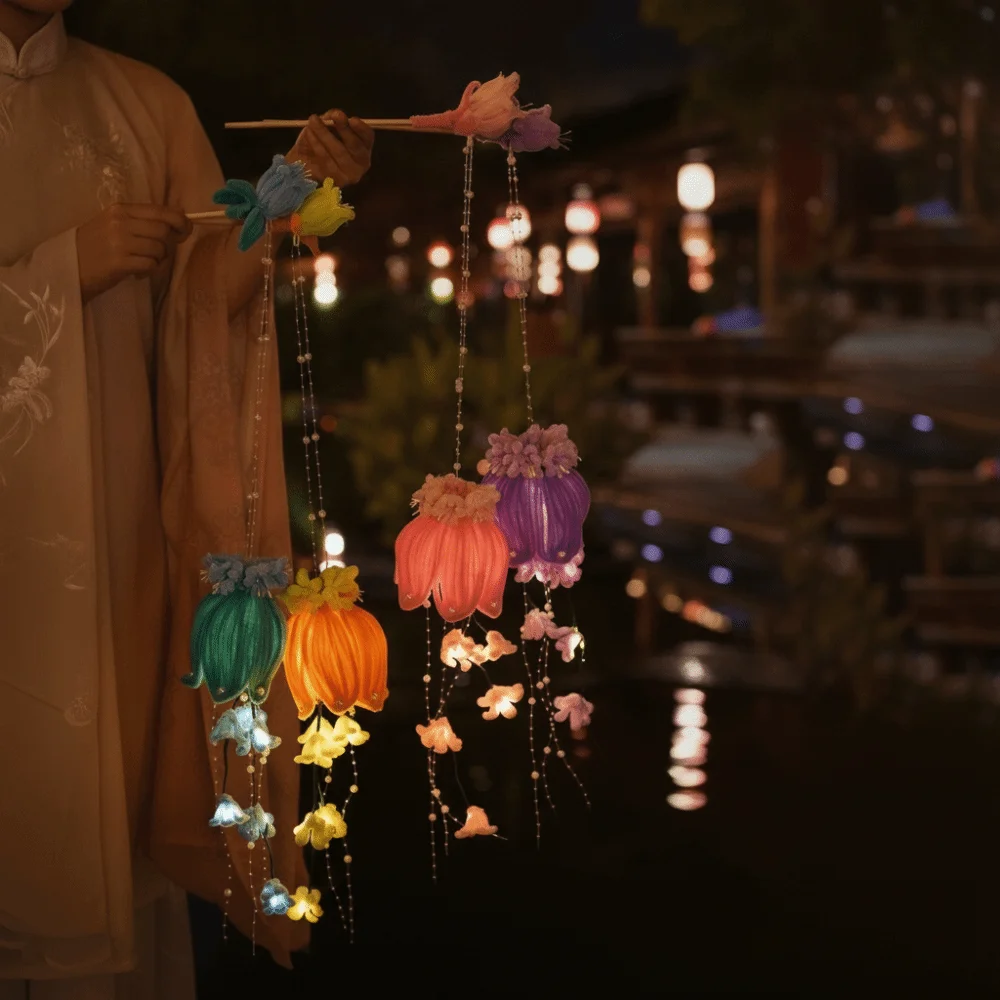 Lámpara de Campanilla Hecha a Mano, Luminosa, con Forma de Flor de Muguet, Ecológica, Luz Floral Portátil, Manualidad para Niños
