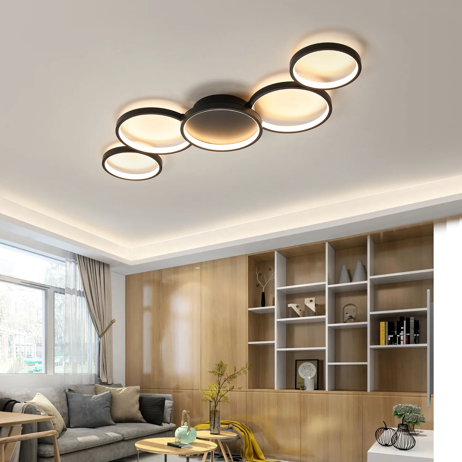 Benda modern ceiling light 55W round combination LED bedroom light 90-260V remote control home decorative light