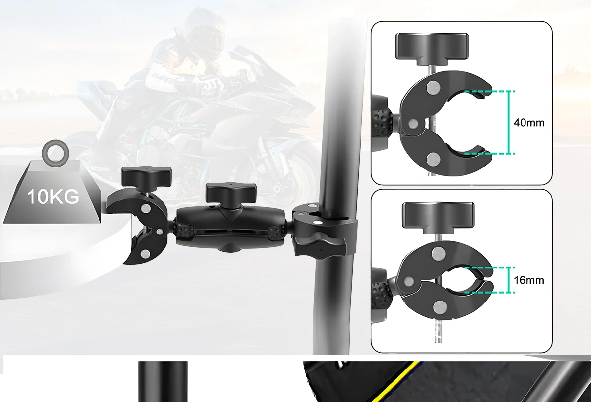 Kamera Doppel Clip Krabben Klemme Für GoPro Motorrad Fahrrad Lenker Clip Halterung Für Insta360 One X2 X3 Sport Kamera Zubehör – Detail 11